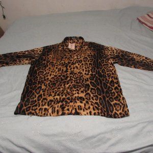 Missguided Womens Long Sleeve Leopard Print Blouse Sz 8
